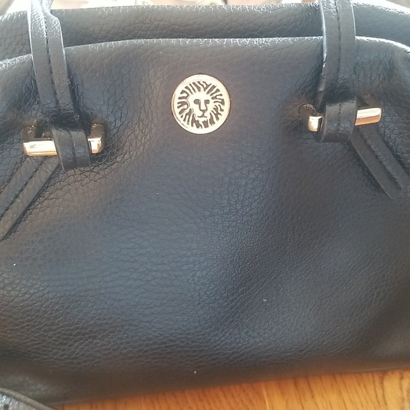 Anne Klein black 3 ajustable long strap & double handled purse - Picture 8 of 10